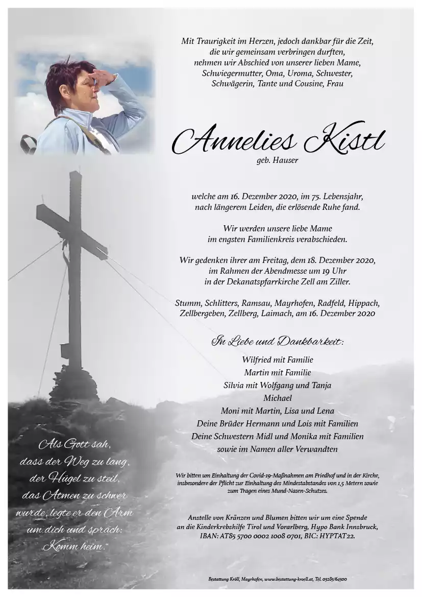 Parte von Annelies Kistl